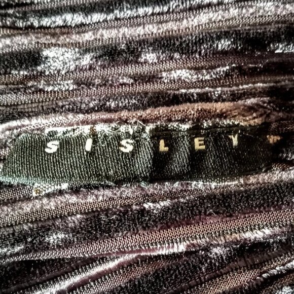 Sisley Charcoal Grey Velvet Stripe Oblong Scarf - Picture 4 of 4